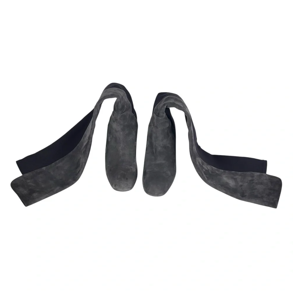 STUART WEITZMAN UW45943 GRAY SUEDE LEATHER OVER THE KNEE HEELED BOOTS